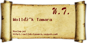 Wollák Tamara névjegykártya